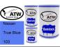 Preview: Nissan, True Blue, 103: 500ml Lackdose + 500ml Klarlack + 250ml Härter - Set, von ATW Autoteile West.